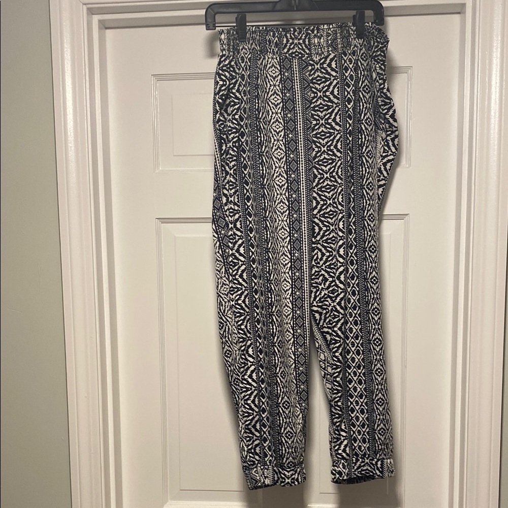 American Eagle Outfitters Black and White Wide Leg Pants